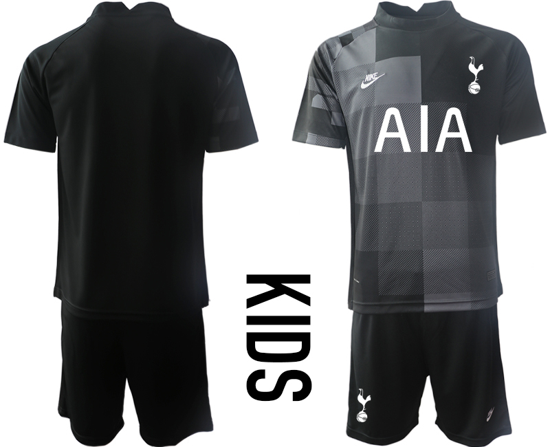 Youth 2021-2022 Club Tottenham black goalkeeper blank Nike Soccer Jersey->youth soccer jersey->Youth Jersey